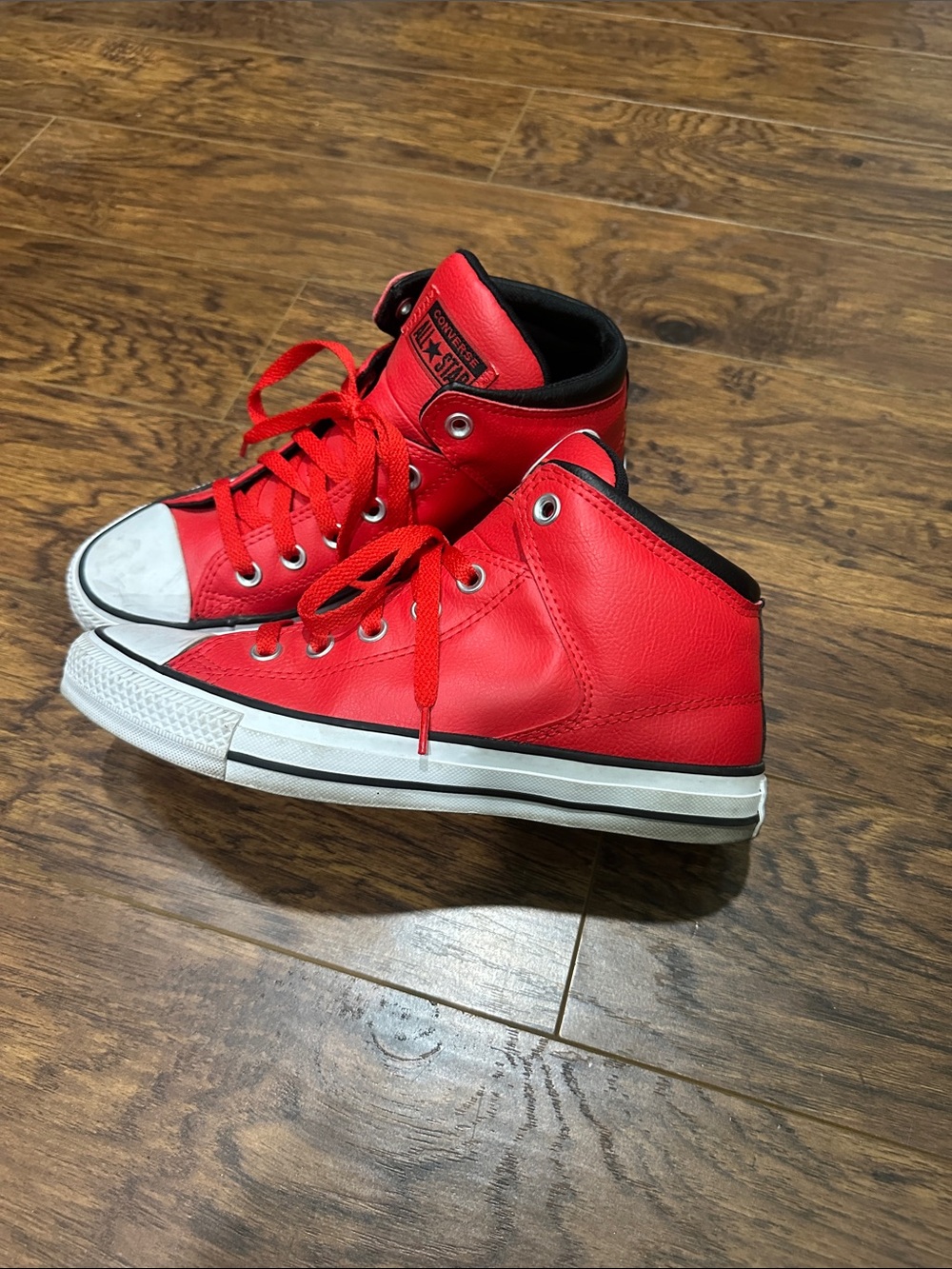 Converse Kids Red High-Top Sneakers with Black Trim
